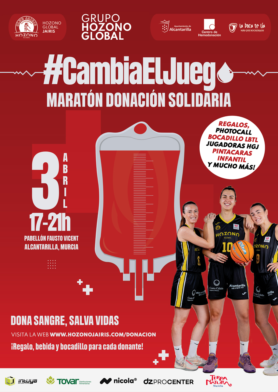 El Hozono Global Jairis lanza su primera maratón solidaria de donación de sangre el próximo jueves 3 de abril