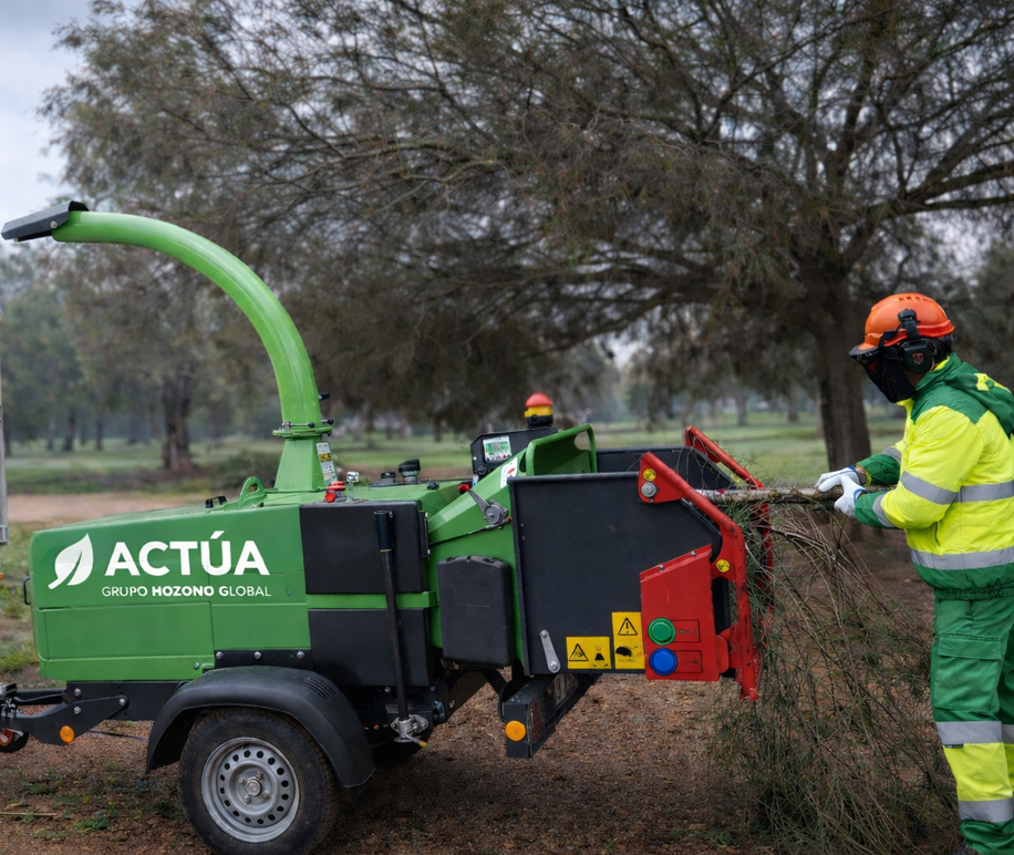 Cartagena mejora sus zonas verdes con un plan de aporte de triturado vegetal