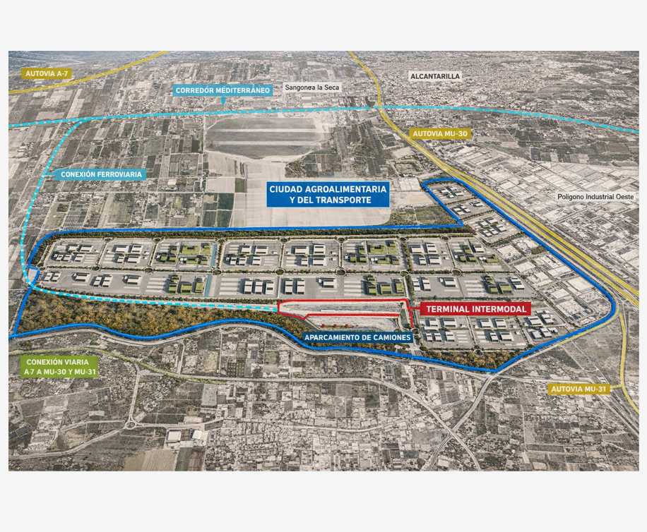 La Zona de Actividades Logísticas (ZAL) de Murcia contará con un aparcamiento de camiones de 20.358 metros cuadrados